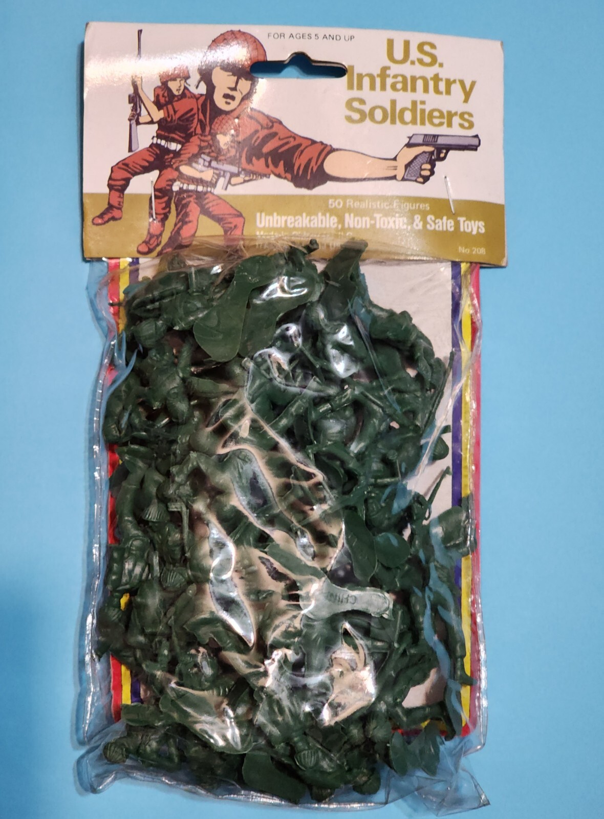 U.S. Infantry Soldiers, Vintage Green Army Men, New In Package, 50 Toy