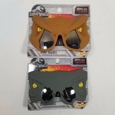 2 Jurassic World Park Sunglasses - Raptor T-Rex UV  Impact Protection Kids NEW