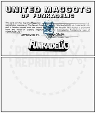 UNITED MAGGOTS OF FUNKADELIC FAN CLUB MEMBERSHIP CARD - VINTAGE REPRINT