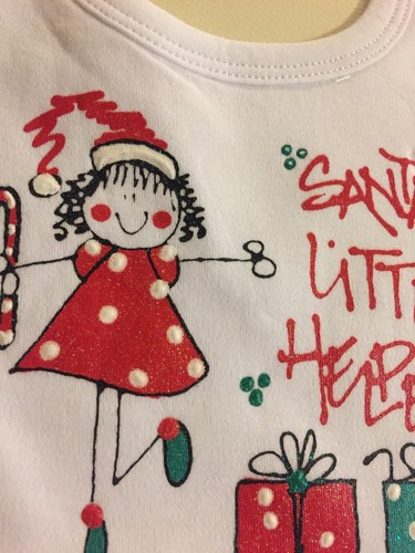 My 1st XMAS, Santa's Little Helper, Baby Girl Boy Christmas Cotton Bibs 0-12 mos - Picture 4 of 7