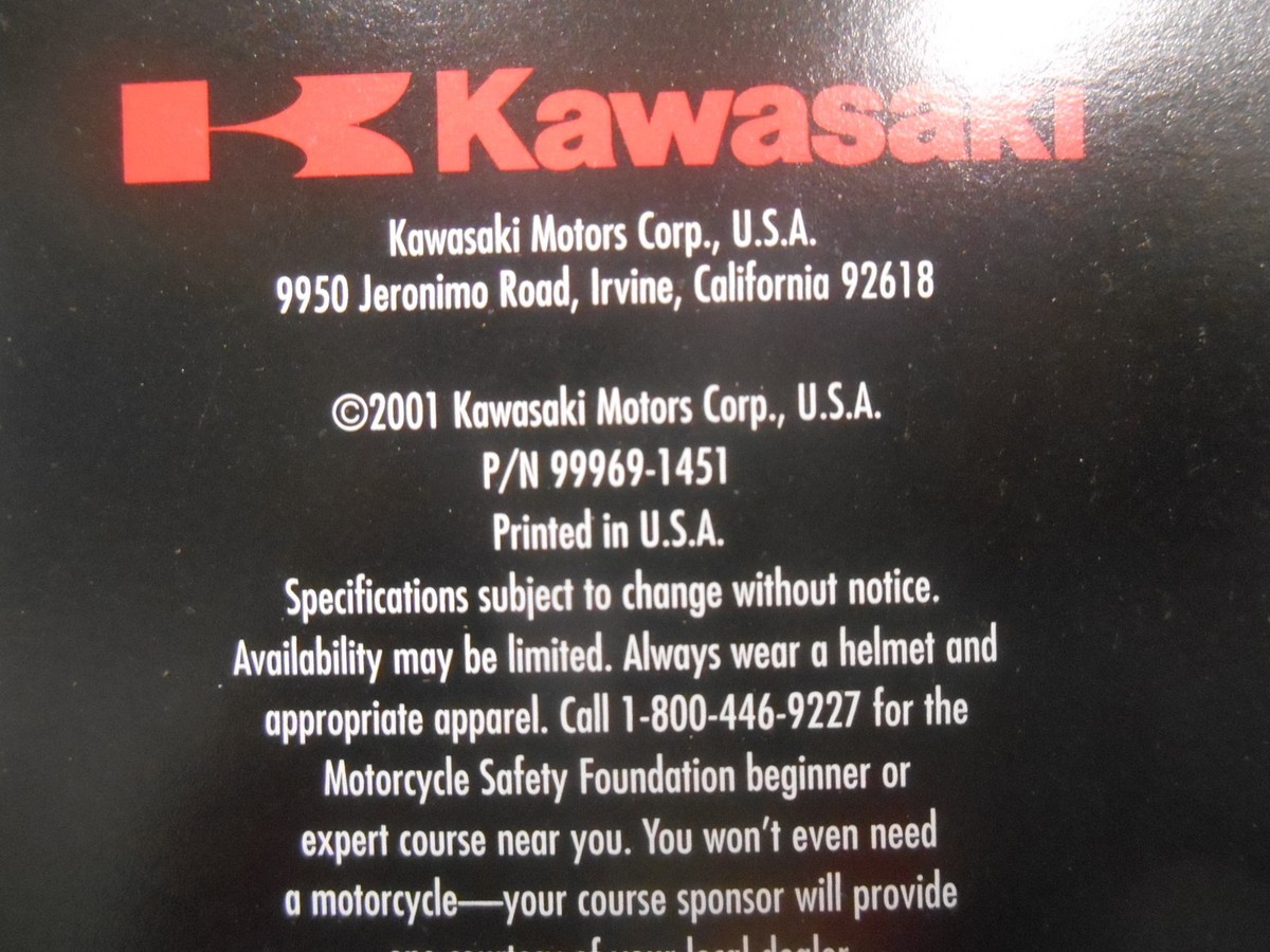 Kawasaki Features & Specification Brochure Chart 02 Traditional ZR