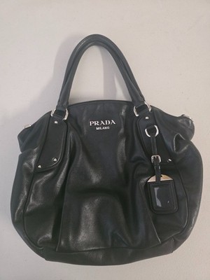 Authentic Pre-owned Prada Bauletto Handbag - Black