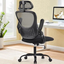 Office Black Chair - Ergonomic High Back Mesh Swivel Roll Desk Adjustable Height
