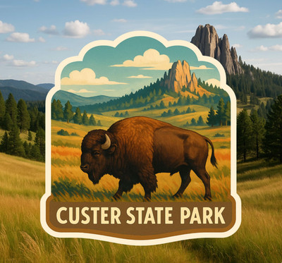 2'' Custer State Park Sticker, Decal, South Dakota, Nature, Camp, Wildlife, Bison