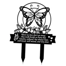 Butterfly Memorial Stake Decorations for Dad Cemetery Memorial Plaques for