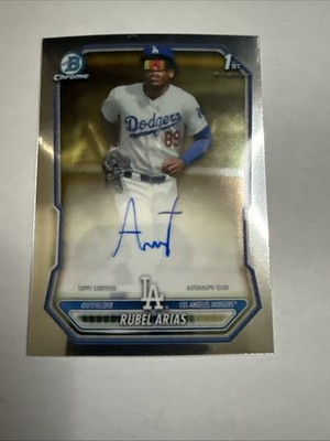 2026 Bowman Chrome Rubel Arias Auto Autograph 1st Prospect #CPA-RAR Dodgers