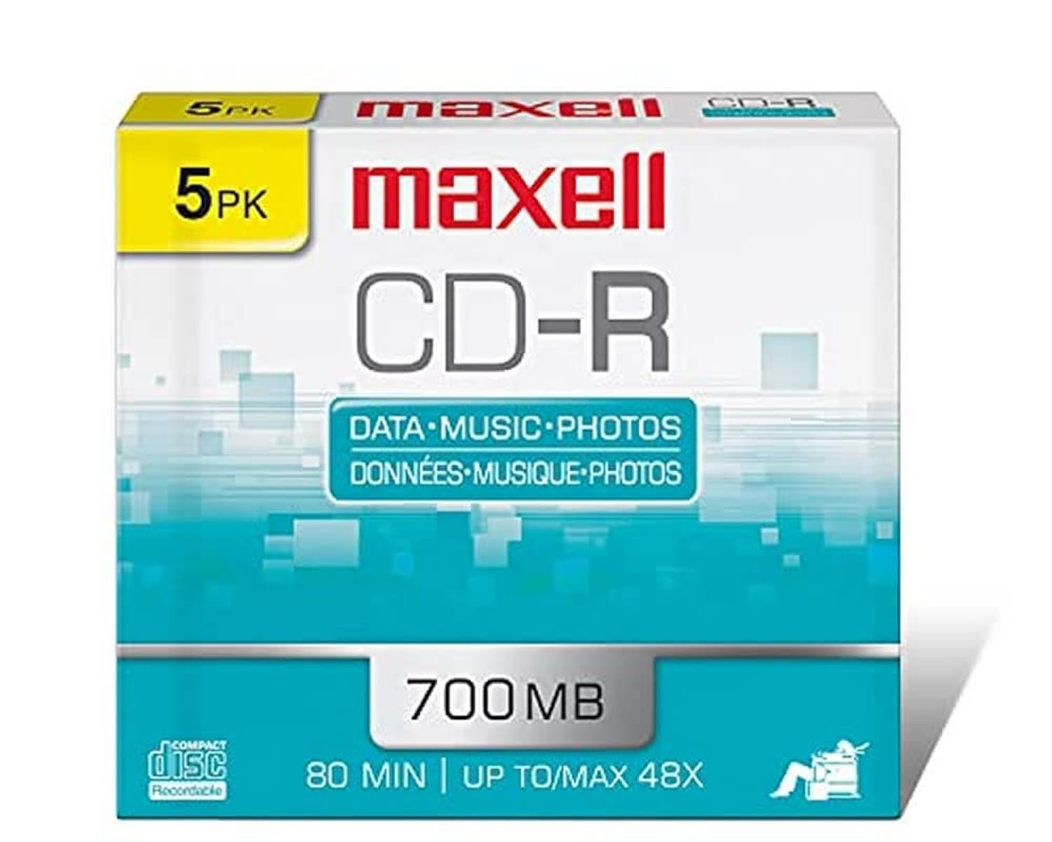 Maxell Slim Polycarbonate Substate 700Mb 80 Min CD-Recordable Slim Jewel 5 Pack