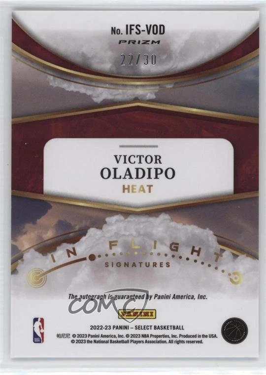 2022-23 Panini Select FOTL Neon Orange Pulsar Prizm /30 Victor Oladipo Auto - Image 2 of 2