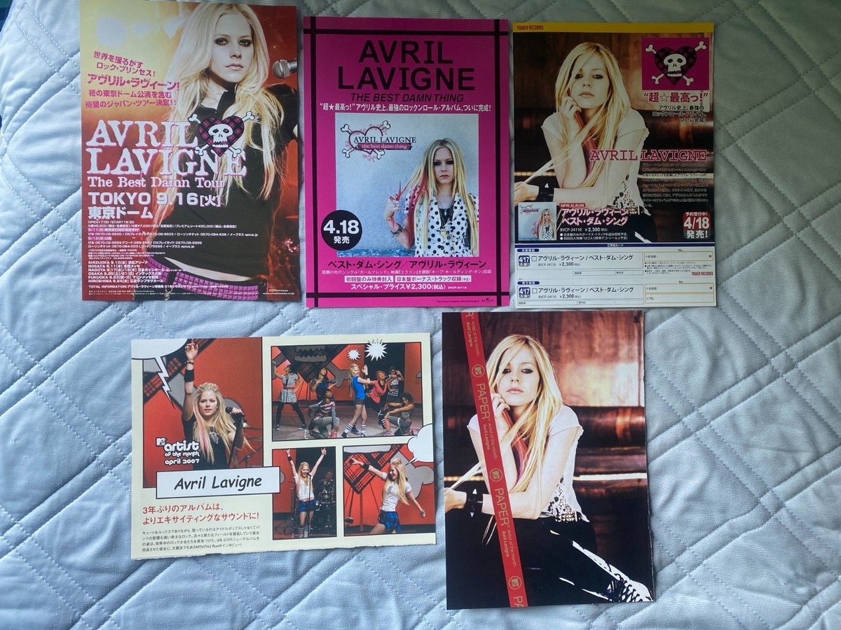 AVRIL LAVIGNE Japan 2008 flyer mini-poster / cuttings The BEST