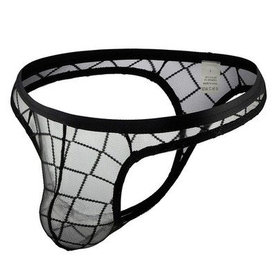 Herren Netz Unterwäsche G String Tanga Atmungsaktiv Niedrige Taille Einfarbig Design