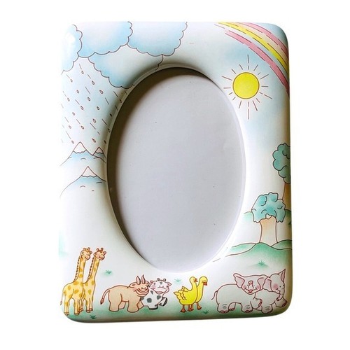 Russ Vintage Ceramic Noahs Ark Theme Childrens Picture Frame Rectangular Nursery