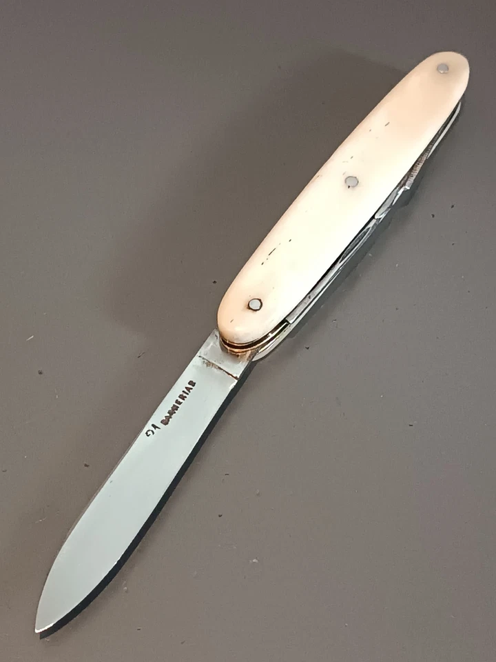 ANCIEN COUTEAU 3 pièces,  BARNERIAS, THIERS, XXème , manche OS. - Photo 2/4