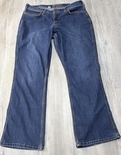 Carhartt Jeans Womens 14 Blue Denim Relaxed Fit Bootcut Flaired Stretch Denim  