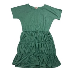 GB Girls Green Short Sleeve Dress Dolman Sleeve Smocked Lined Youth Sz XL