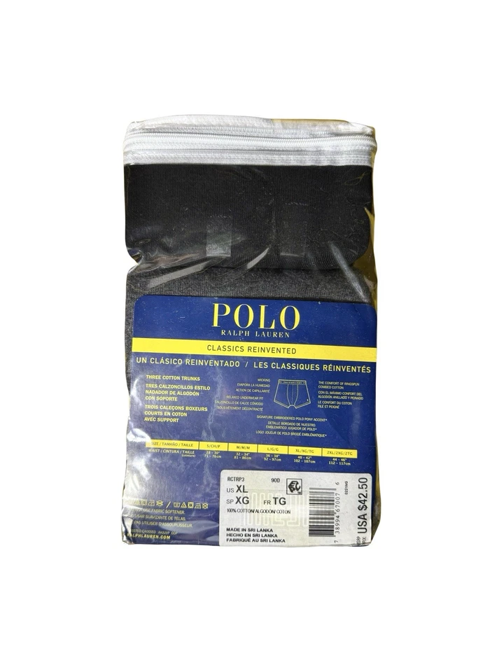 Polo Ralph Lauren nova com etiquetas. Pacote com 3 masculinos. Baú de algodão CLASSIC FIT. Multi. MSRP US$ 42,50 - Imagem 3 de 3