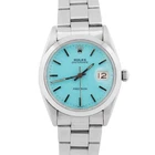 VINTAGE Rolex Oysterdate Precision BLUE Stainless Steel Oyster 34mm Watch 6694