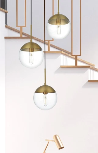 Living District Eclipse 18" Pendant Clear Shade In Chrome - Picture 2 of 9