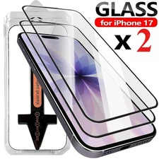 2 Pcs For iPhone 17 Pro Max/17 Pro HD/Clear Glass Screen Protector+Simple Tool