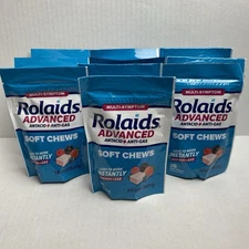 10X Rolaids ADVANCED 28 Soft Chews Heartburn Anti Gas Relief Antacid Mixed Berry