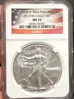 2012 (W) Eagle S$1 MS70 Struck at West Point NGC United States Label