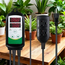 Digital Temperature Controller Heating Cooling Outlet Thermostat Plug US