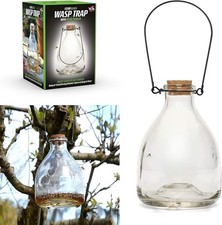 1x WASP TRAP Large Catcher Glass Bottle with Metal Hanger By CKB LTD - Tradition