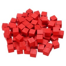 200Pcs Wood Blocks for Crafts, 1.5cm Cube Pine Wood Square Block, Red
