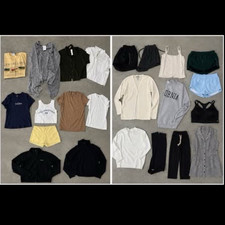 Clothing Lot Tops Shorts Sweater Jacket Multicolor Cotton Blend