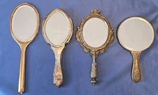 Antique Rococo Style Repousse Art Decco 19th Early 20th Century Hand Mirrors LOT