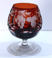 1 Bleikristall Cognacglas/Schwenker Traube Nachtmann Überfang dunkelrot