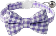 AIITLE Breakaway Cat Collar with Cute Bow Tie and Bell, Detachable Adjustable Sa