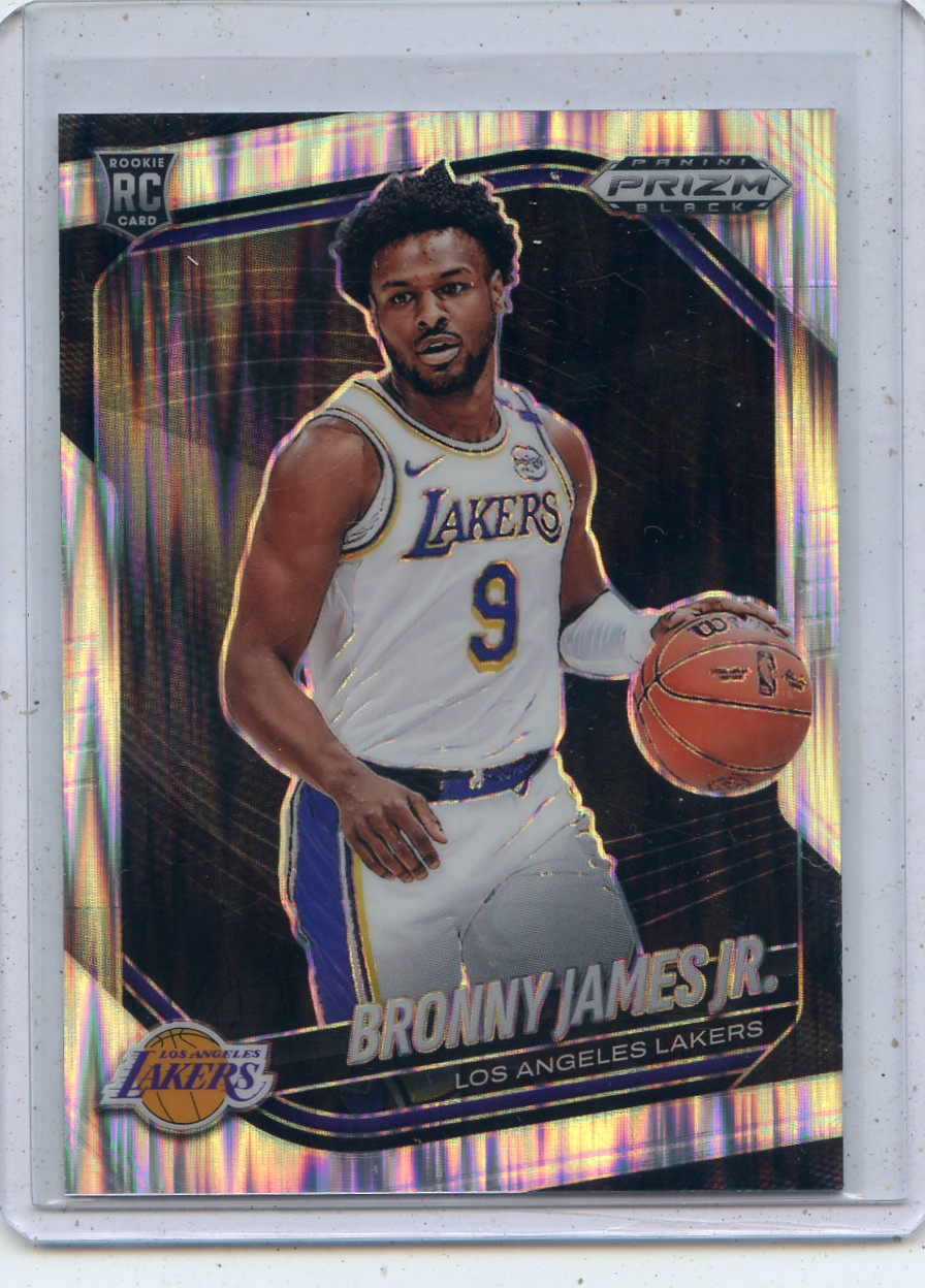 2024-25 PRIZM BLACK #94 BRONNY JAMES "SKEWED PRIZM" ROOKIE RC #184/249, LAKERS