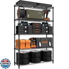 M MZG 5 Tiers Shelf Metal Storage Shelves Standing 1750 LBs Household Shelf O