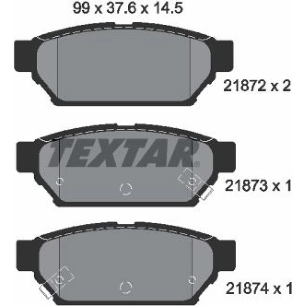 Textar 2187202 Bremsbelagsatz FüR Mitsubishi Proton Carisma Lancer Colt FTO DA-image