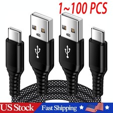 Braided USB C Type-C Fast Charging Data SYNC Charger Cable Cord 3/6/10FT Lot