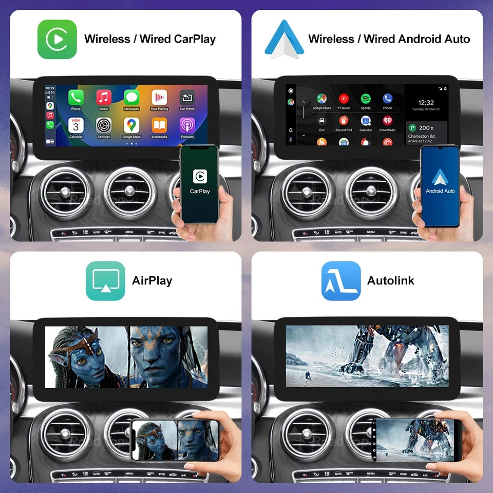 Drahtloses CarPlay/Android Auto Infotainment 12,3 Zoll – 1-DIN, Plug‐and‐Play - Bild 4 von 4
