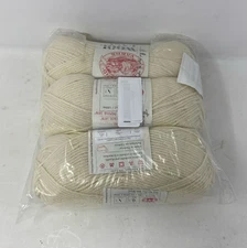 Lion Brand Wool-Ease Yarn 3-Pack - Fisherman (Ivory), Medium 4, 3 oz/197 yd each