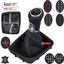 ICT Schaltknauf Schaltsack / Schaltmanschetete Leder für VW Polo 6 (Typ 2G) neu
