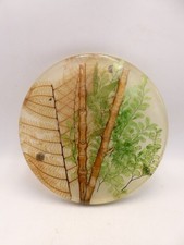 VINTAGE TEAPOT POT STAND TRIVET RESIN PLANT DECORATED