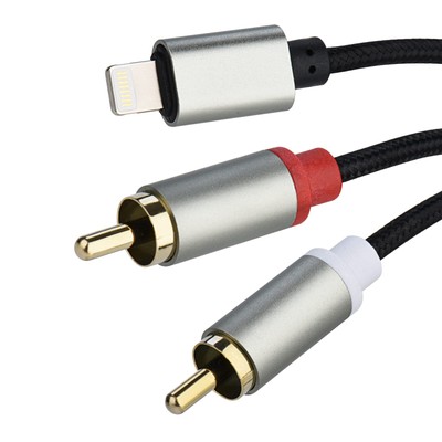 Lightning to RCA Cable Audio Aux Adapter, 3.3ft/1M Cable,Stereo Y Splitter Ad...