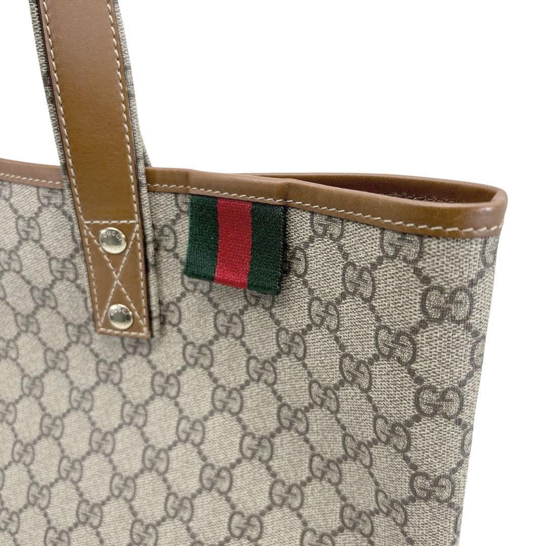 GUCCI Tote Bag GG Supreme PVC Beige Authentic Women's Fashion thumbnail 9