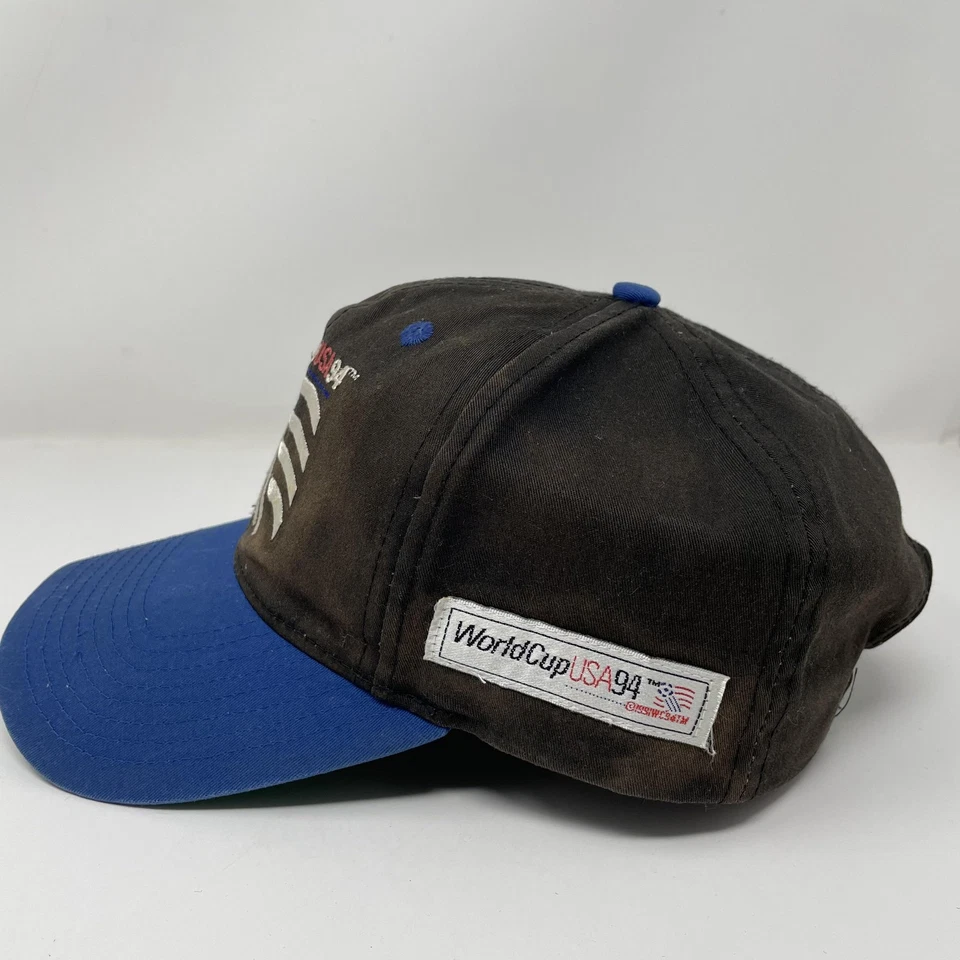 Vintage World Cup USA 1994 Hat Cap Snap Back Black Blue Soccer FIFA Faded 90s - Image 4 of 4