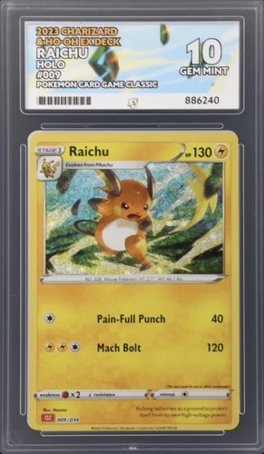 Pokémon TCG Classic Collection Raichu Holo 009/034 Ace 10 Gem Mint Card