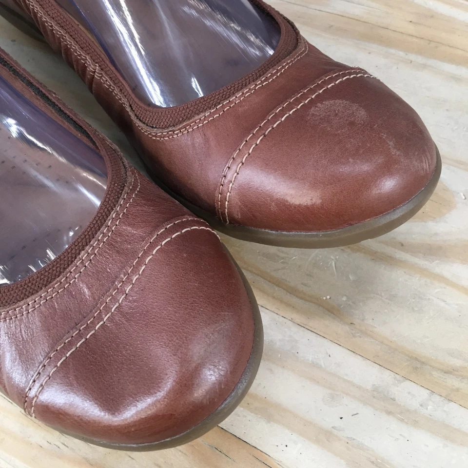 Clarks Zapatos Mujer 11 M Prado Ópalo Informales Sin Cordones Ballet Planos Cuero Marrón Foto 4 de 4