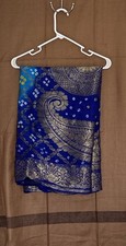 Women's Silk Bandhani Dupatta Color-Blue