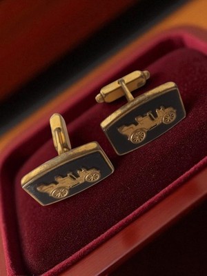 Paire De Boutons De Manchettes Vintage Plaqué Or - Accessoire élégant Rétro