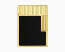 S.T. Dupont Lighter A Pietrina Ligne 1 Vertical Lines Yellow Gold Black C14120