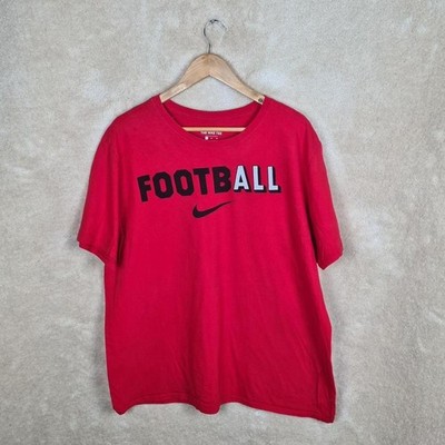 Nike Fußball Spellout T-Shirt Herren XL rot Swoosh Print Logo Z925