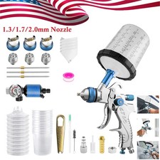 Hvlp Air Spray Gun Kit W 1.41.72.0mm Nozzles 10650ml Disposable Paint Cups