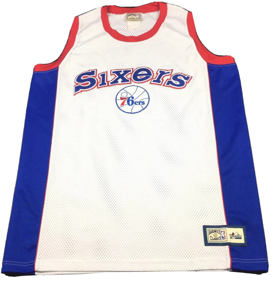 Majestic Philadelphia 76ers Hardwood Classics NBA Jersey Size XL Stitched White